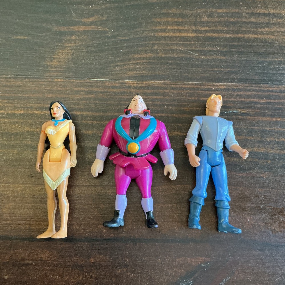 Vintage Disney Pocahontas Action Figure Lot John Smith Ratcliffe Burger King 90s